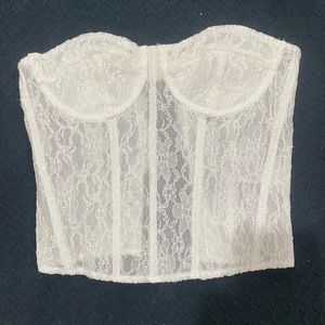 White Lace Corset Top